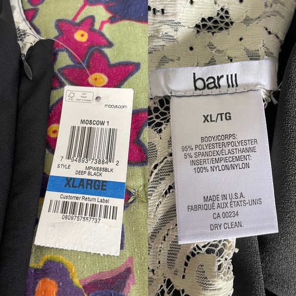 NWT Bar III Black Low-Back Romper Size XL - Picture 7 of 8